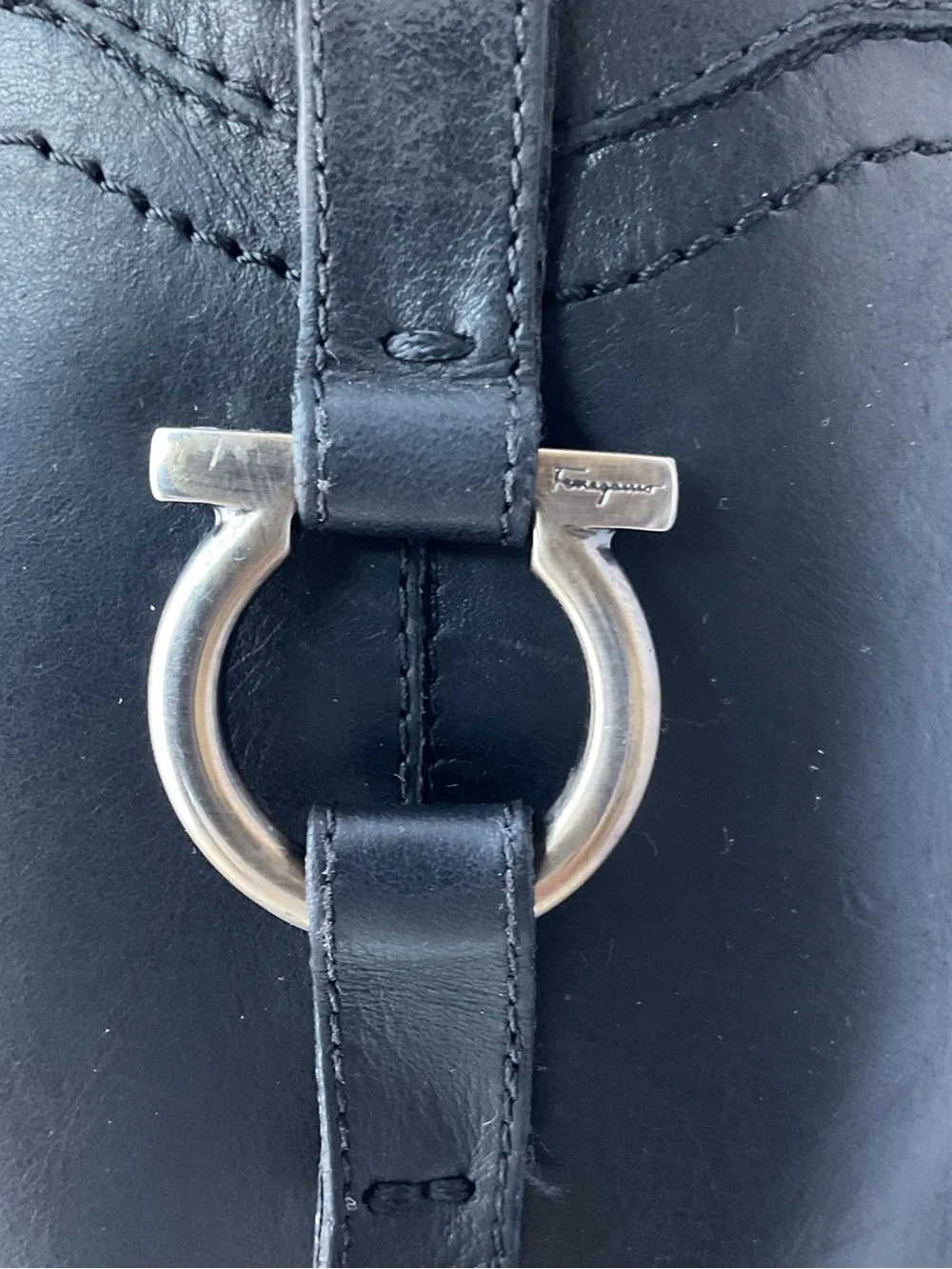 Salvatore Ferragamo Classic Black Leather Knee High Riding Boots Women’s Size 9B